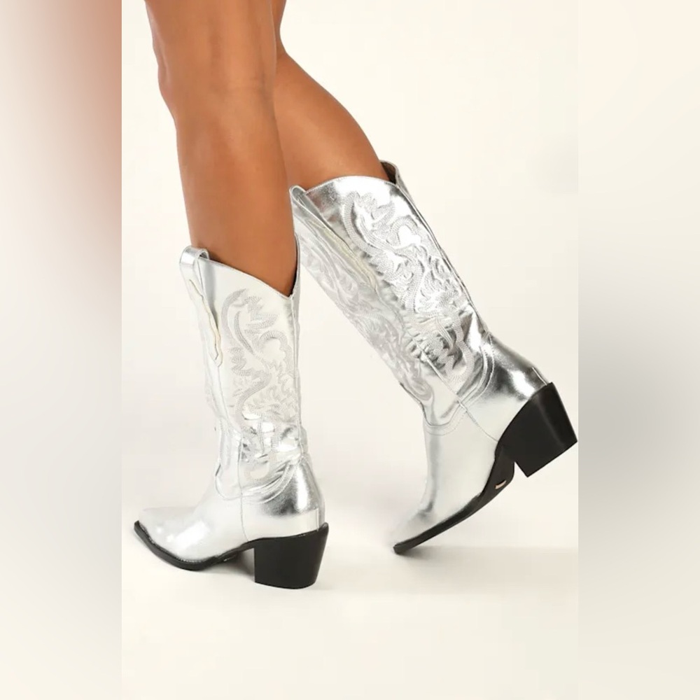 Billini Danilo Silver Metallic Western Boot